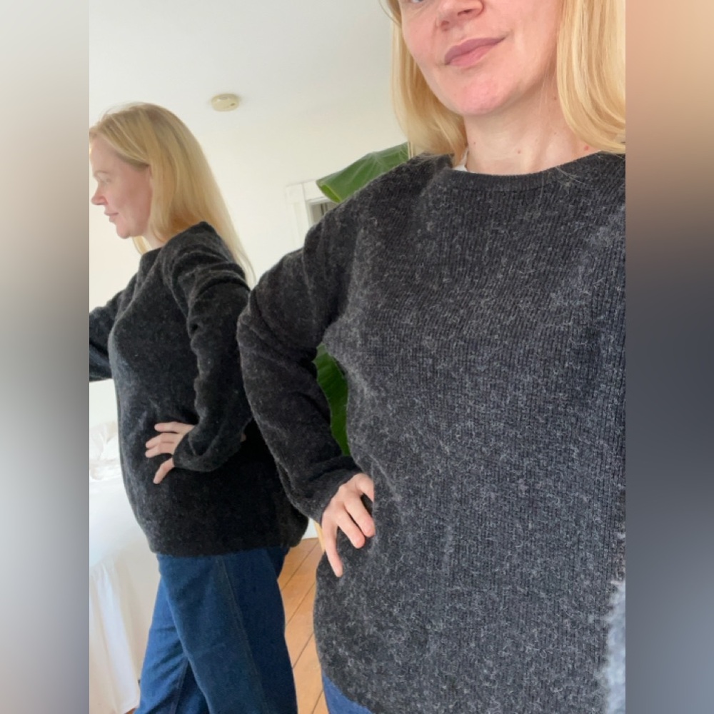 Michael Kors Wool Blend Sweater Women’s XL Charcoal Oversized Knit Minimalist